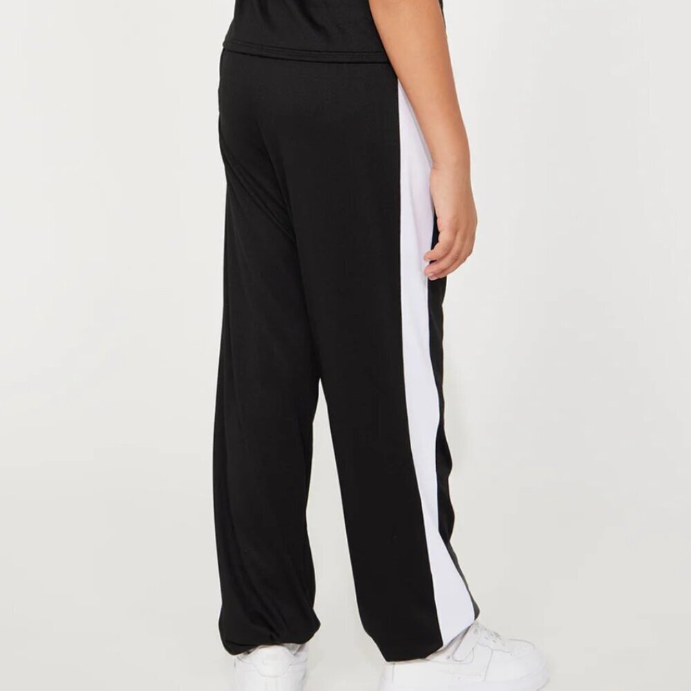 FASHION NOVA Black White ? Side Stripe Pull On Elastic Waist Active Track Pants